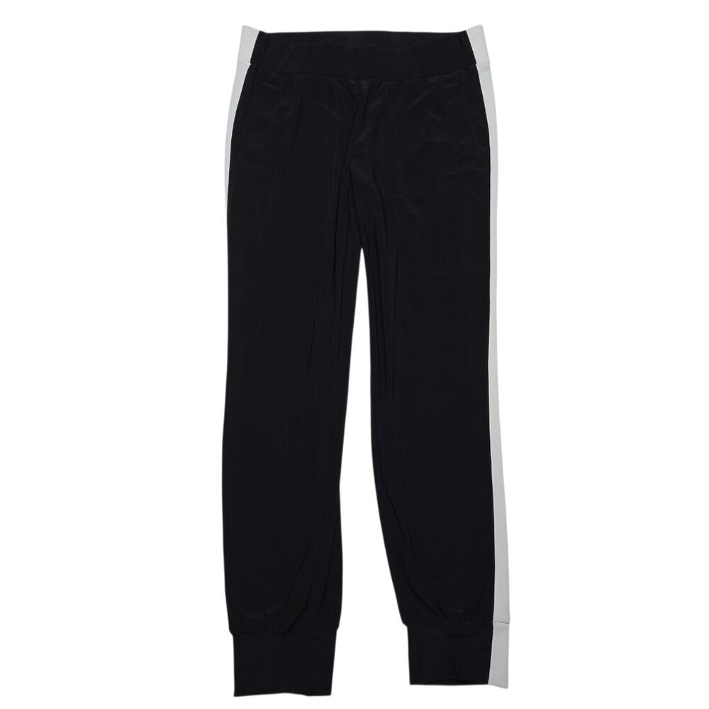 Norma‎ Kamali Pants Womens Small Black Gray Cuff Joggers Athletic Lounge Stretch
